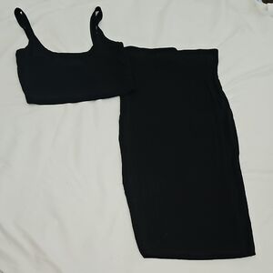 Women's Black Midi Pencil Skirt - Classic Slim Fit